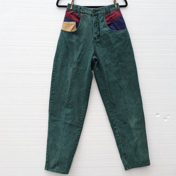 Jordache Denim - Vintage Jordache Green High Rise Jeans  5/6 90s Rare